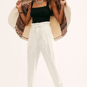 Free people white pants button fly NWT